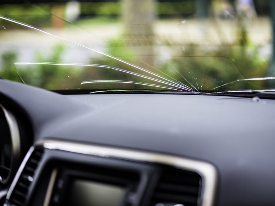 damaged windshield