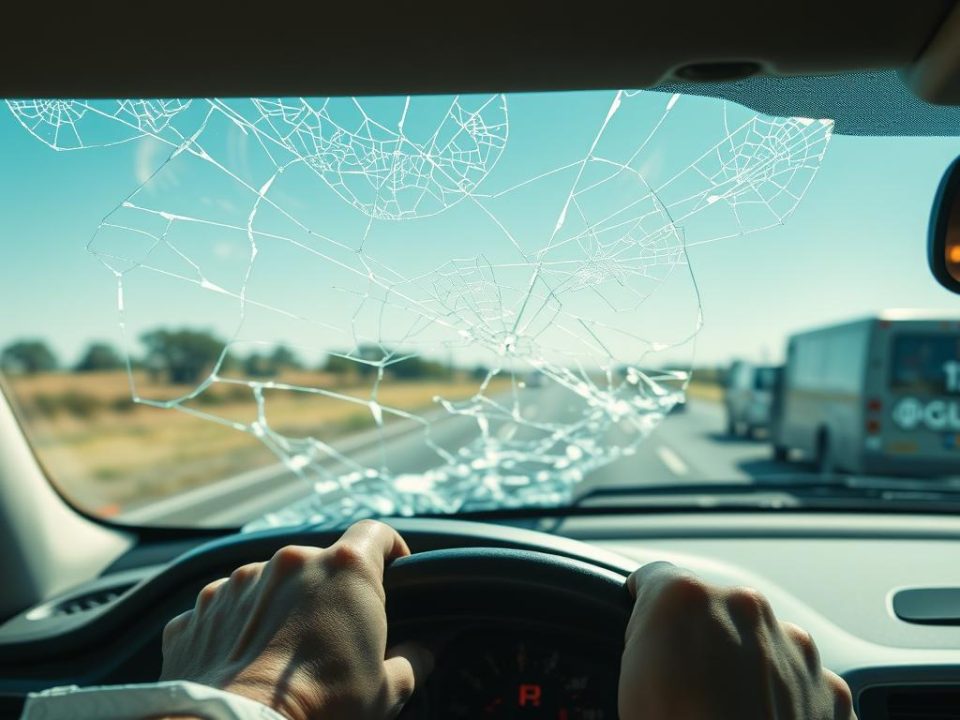 driving with broken windshield