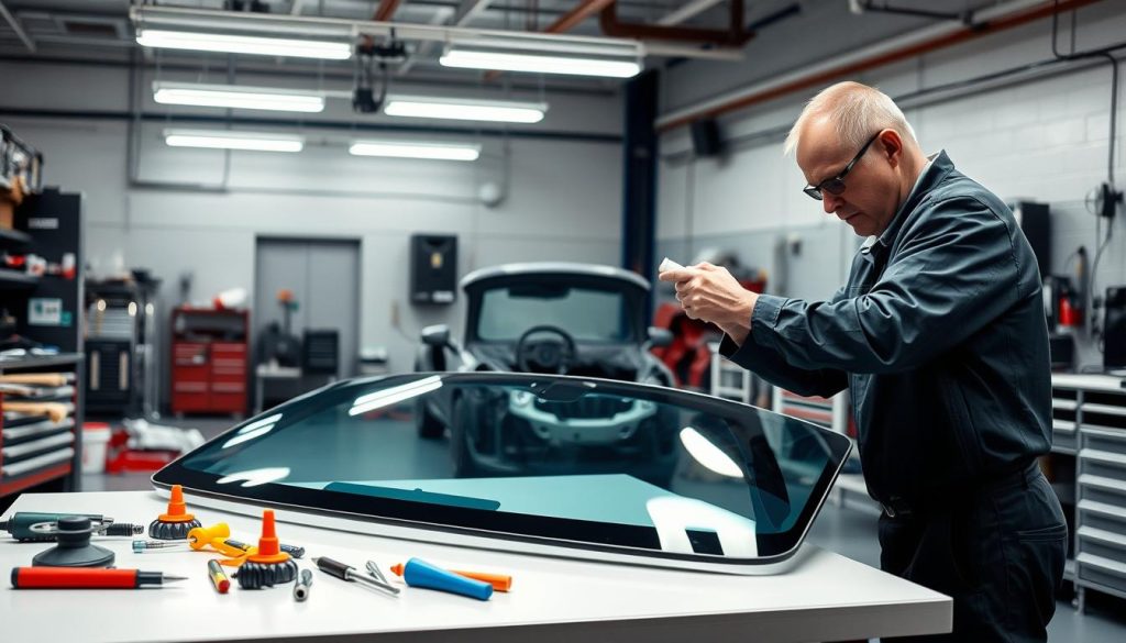 Auto glass installation process