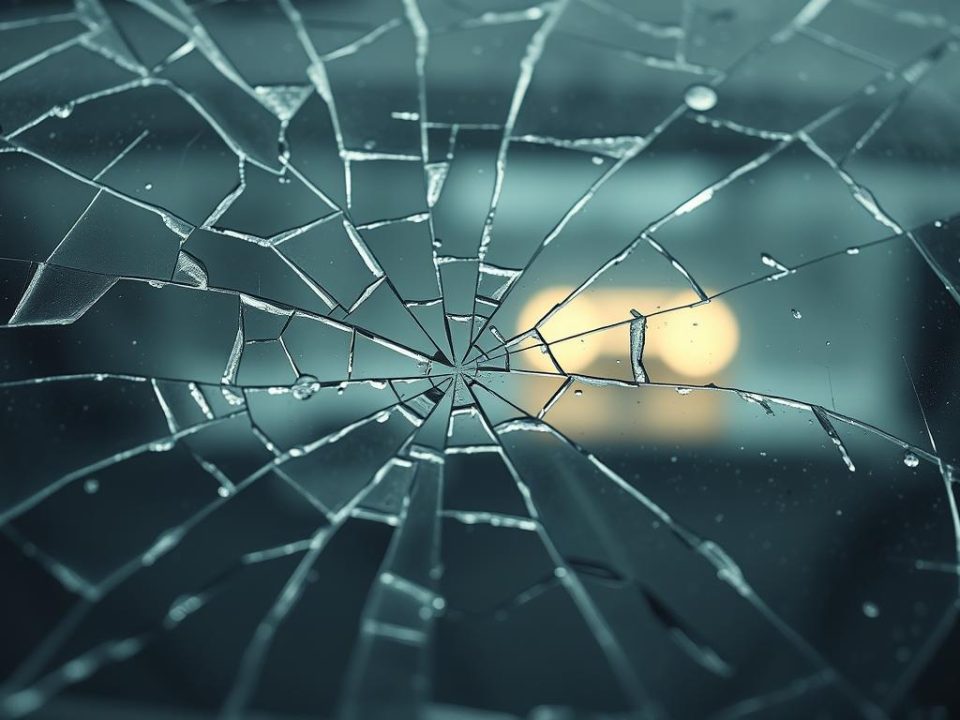 hailstorm damage on windshield