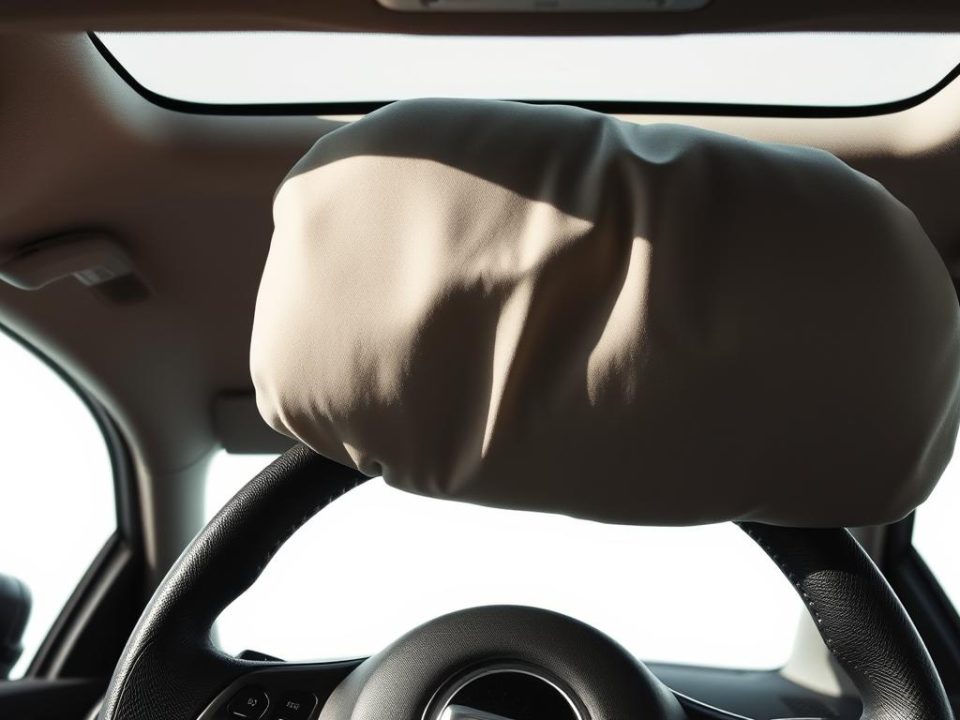 Auto glass airbag impact