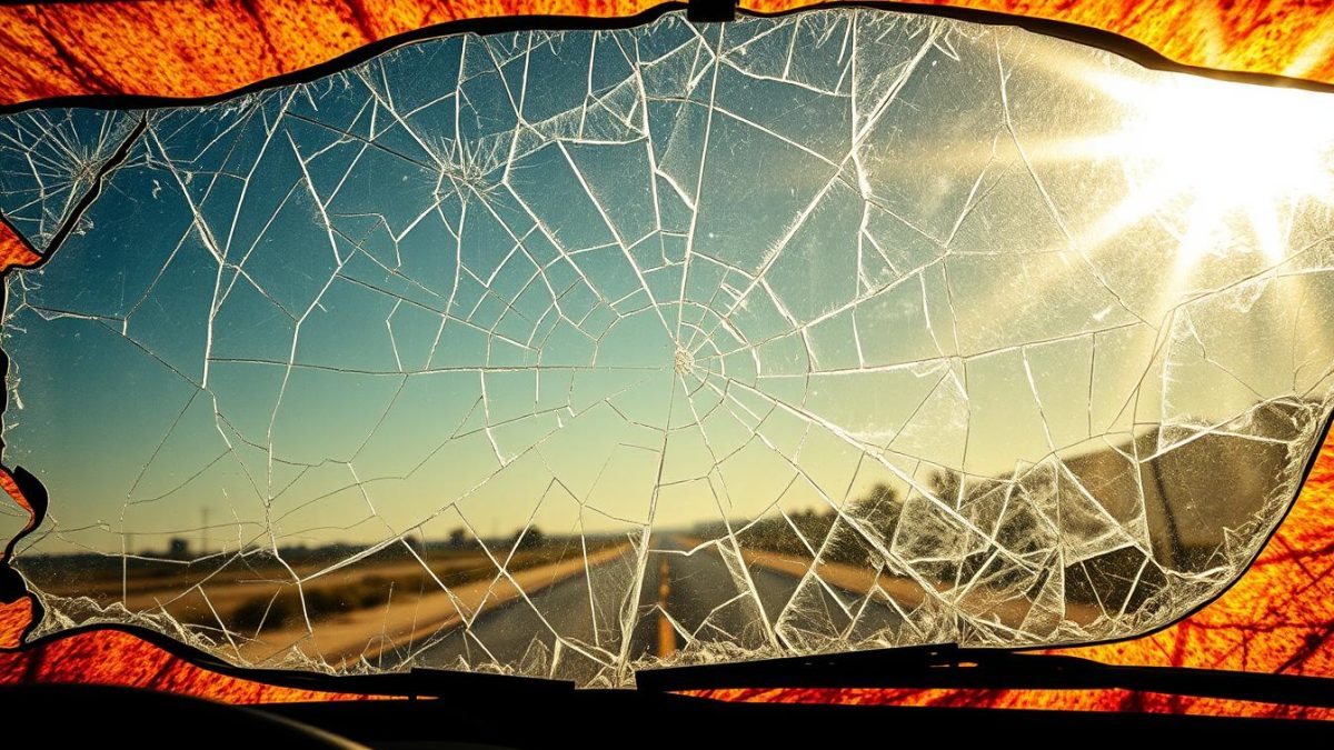 Heat cracked windshield