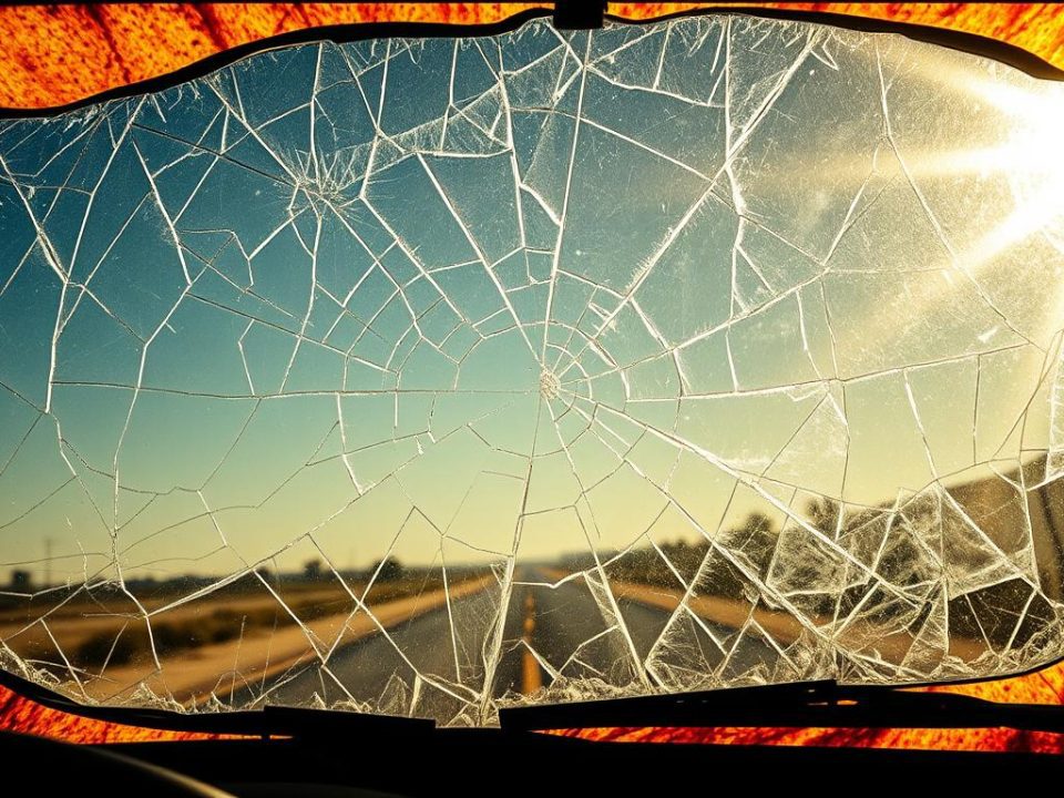 Heat cracked windshield