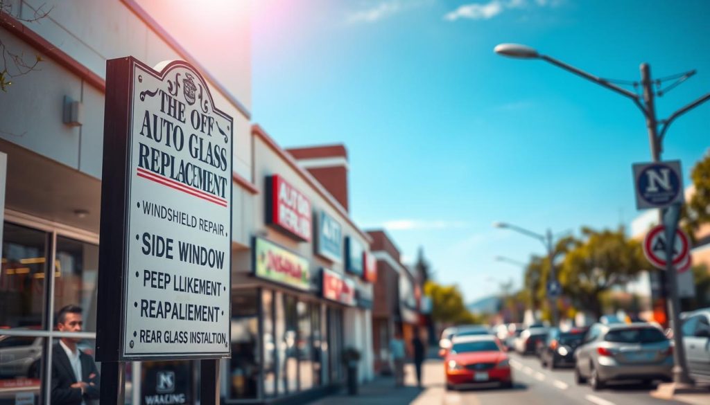 auto glass replacement signs