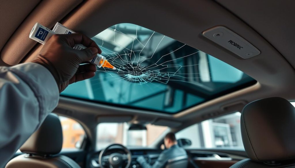 panoramic roof glass repair process