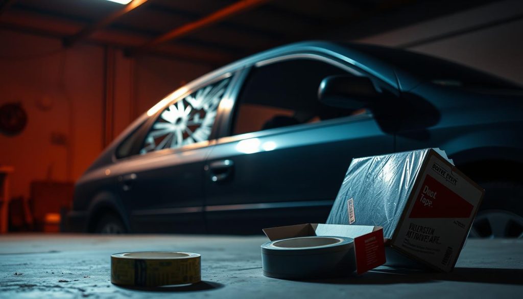 Car theft and broken windows temporary fix