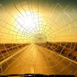 Cracked windshield in heat