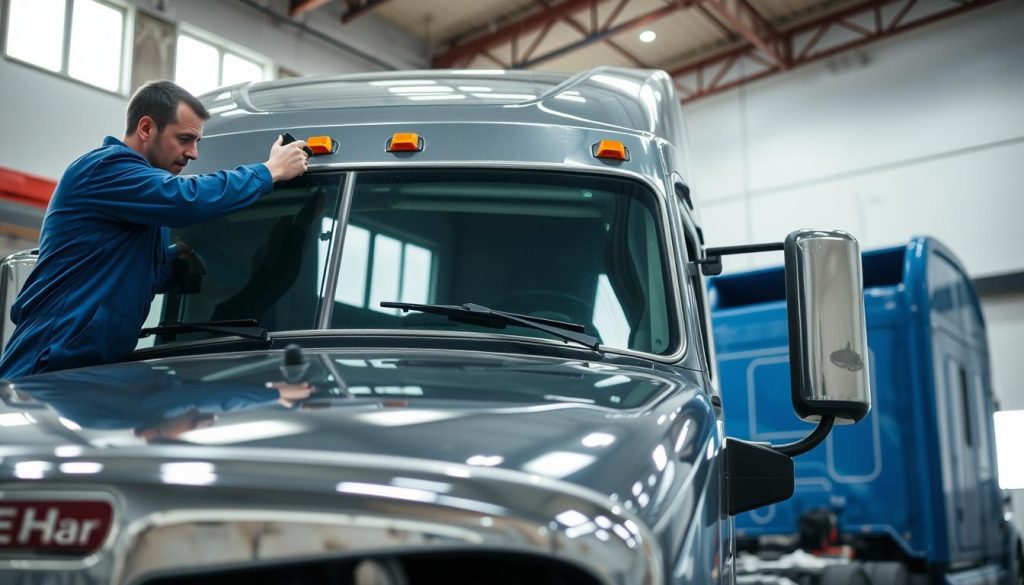semi truck windshield replacement process