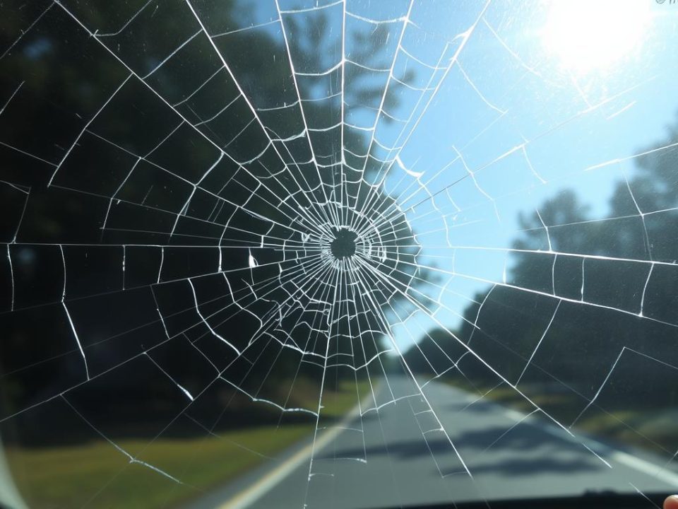 Windshield crack spreading