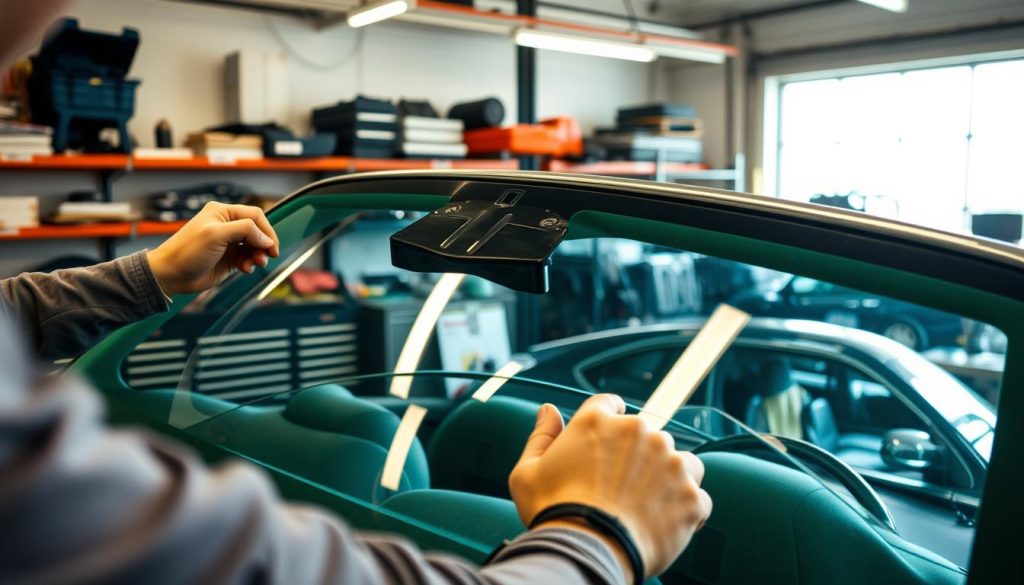 preparing vehicle for windshield replacement