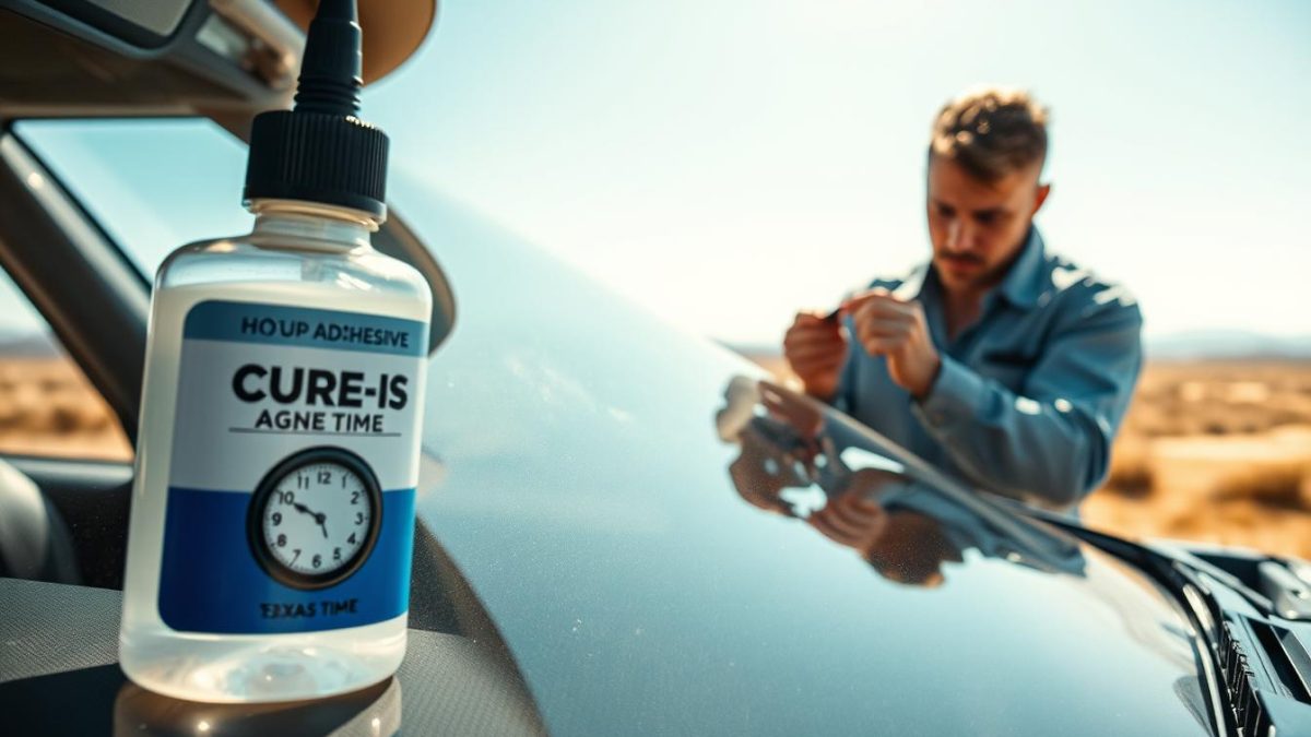 windshield adhesive cure time Texas heat