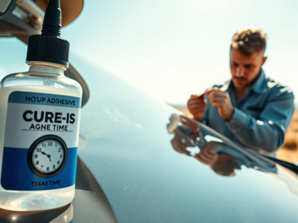 windshield adhesive cure time Texas heat