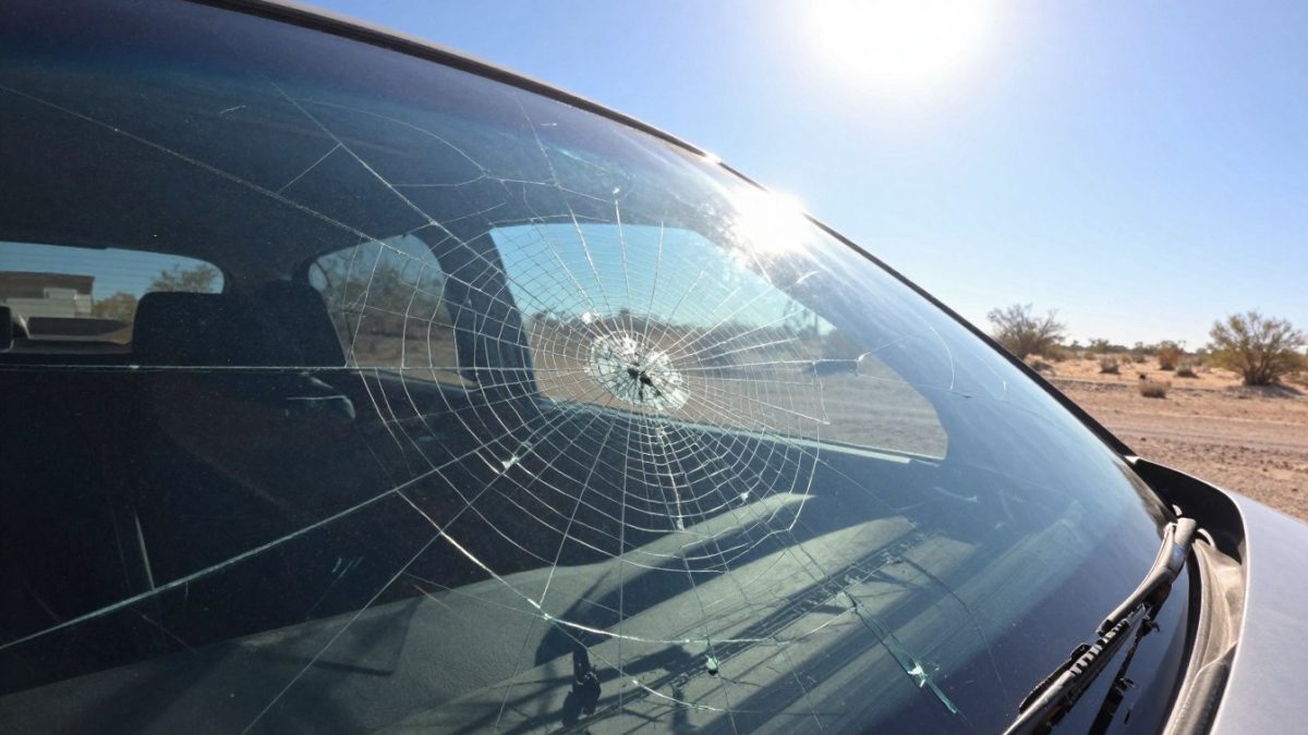 cracked windshield Texas heat