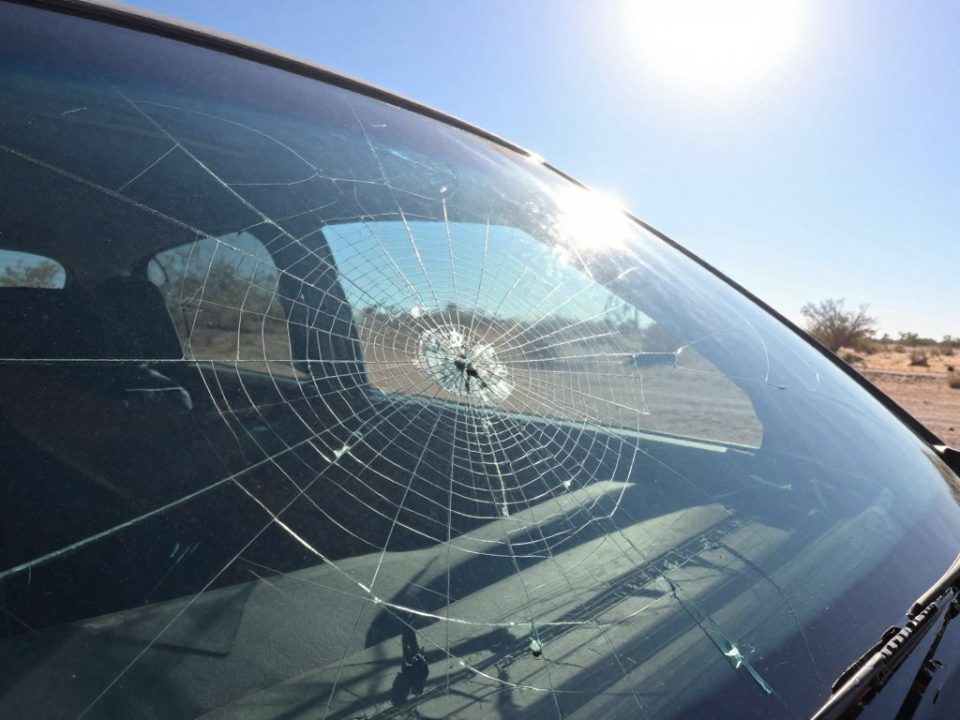 cracked windshield Texas heat