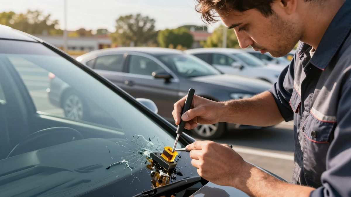 parking lot windshield chip