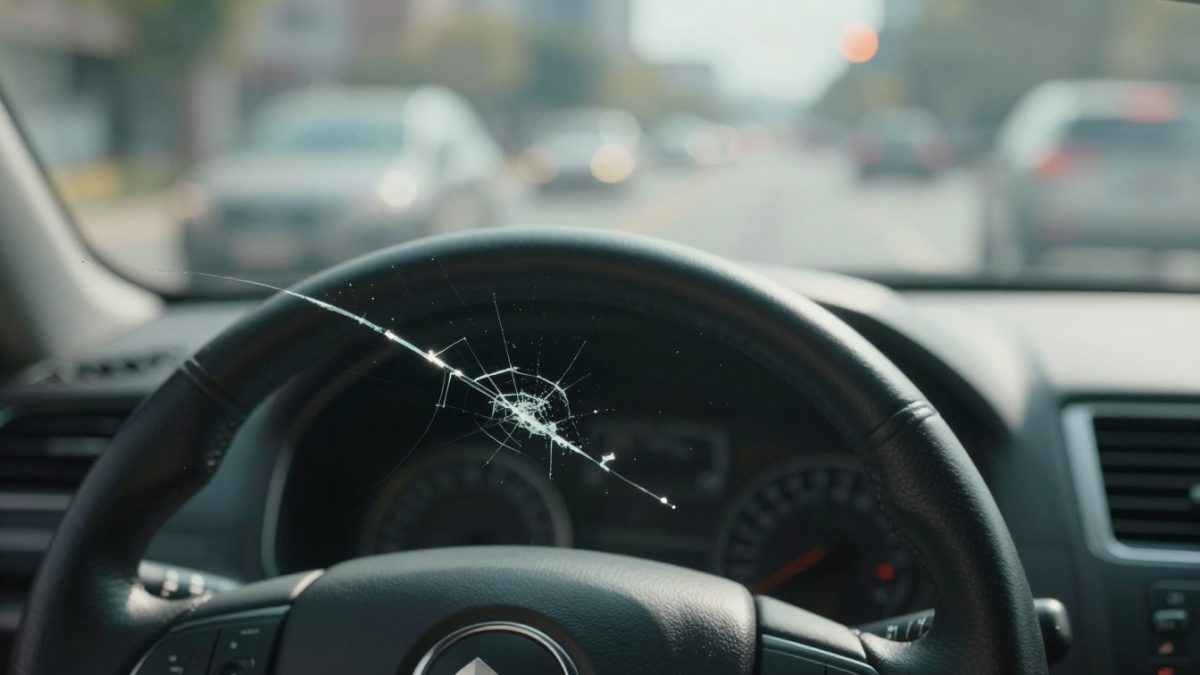 windshield chip line of sight danger