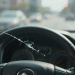 windshield chip line of sight danger