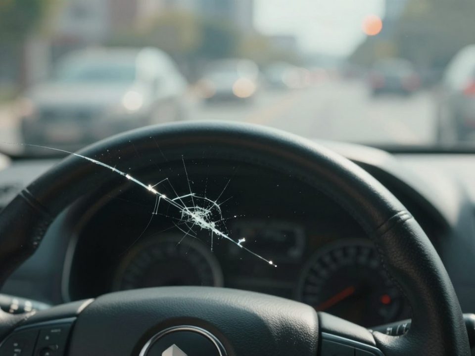 windshield chip line of sight danger