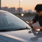 luxury vehicle evening windshield repair