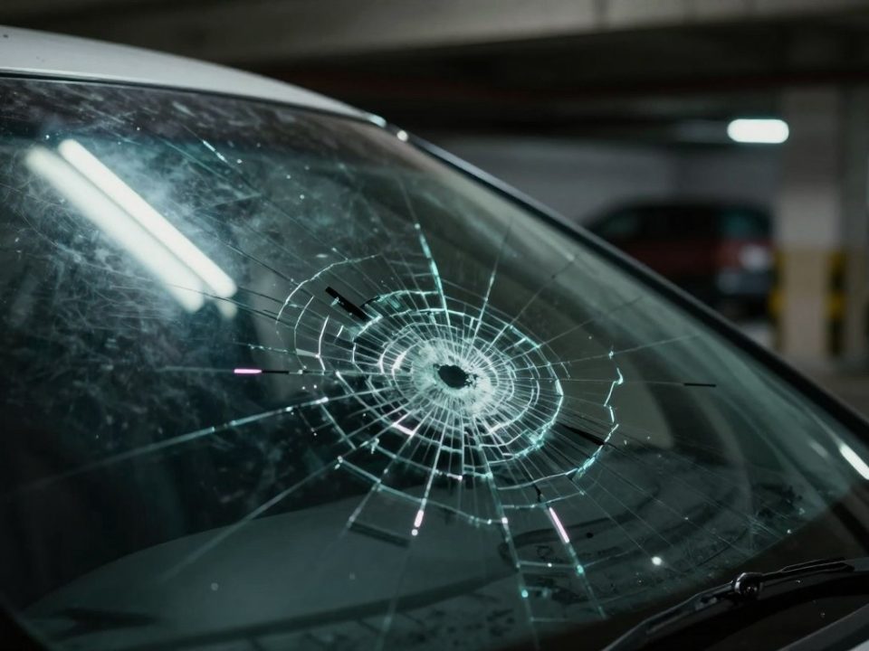 parking garage windshield damage
