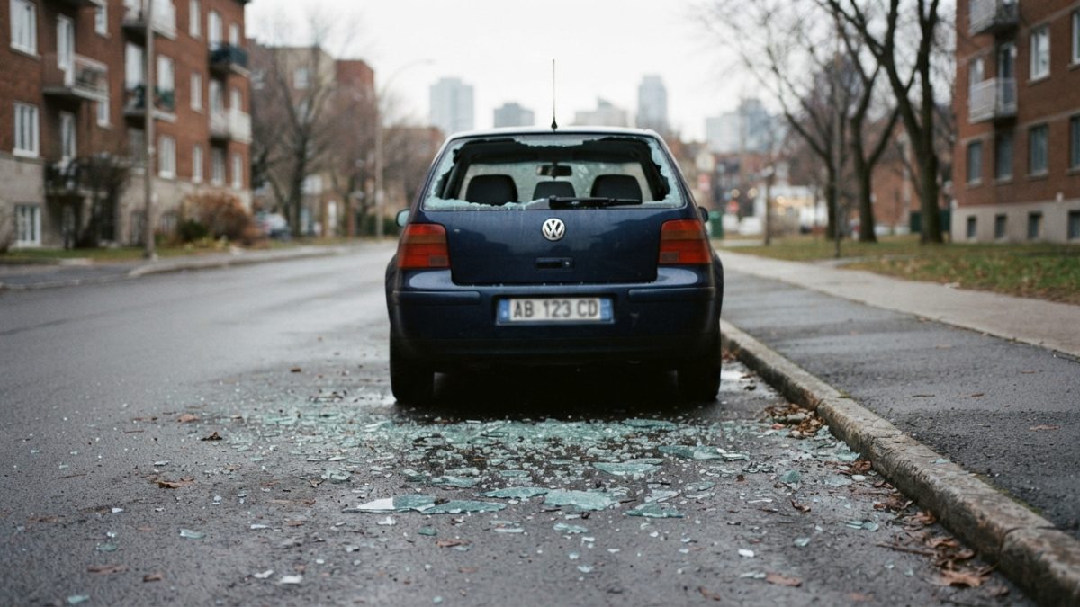 rear windshield shattered